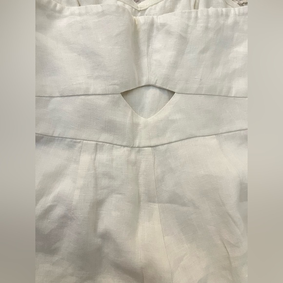 Greylin Strapless Linen Cream Jumpsuit - Picture 5 of 8